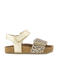 Graceland leren sandalen goud/panter