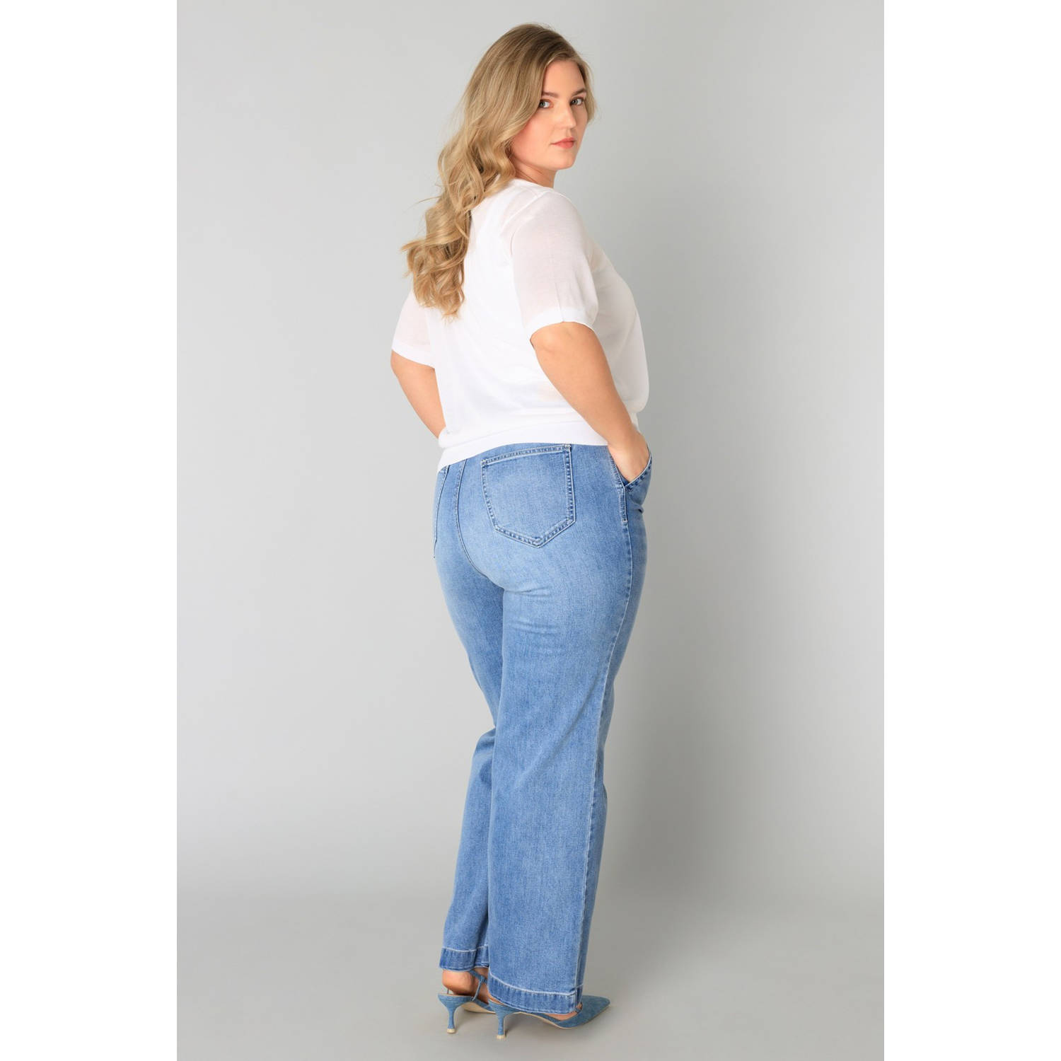 Yesta gebreid vest wit