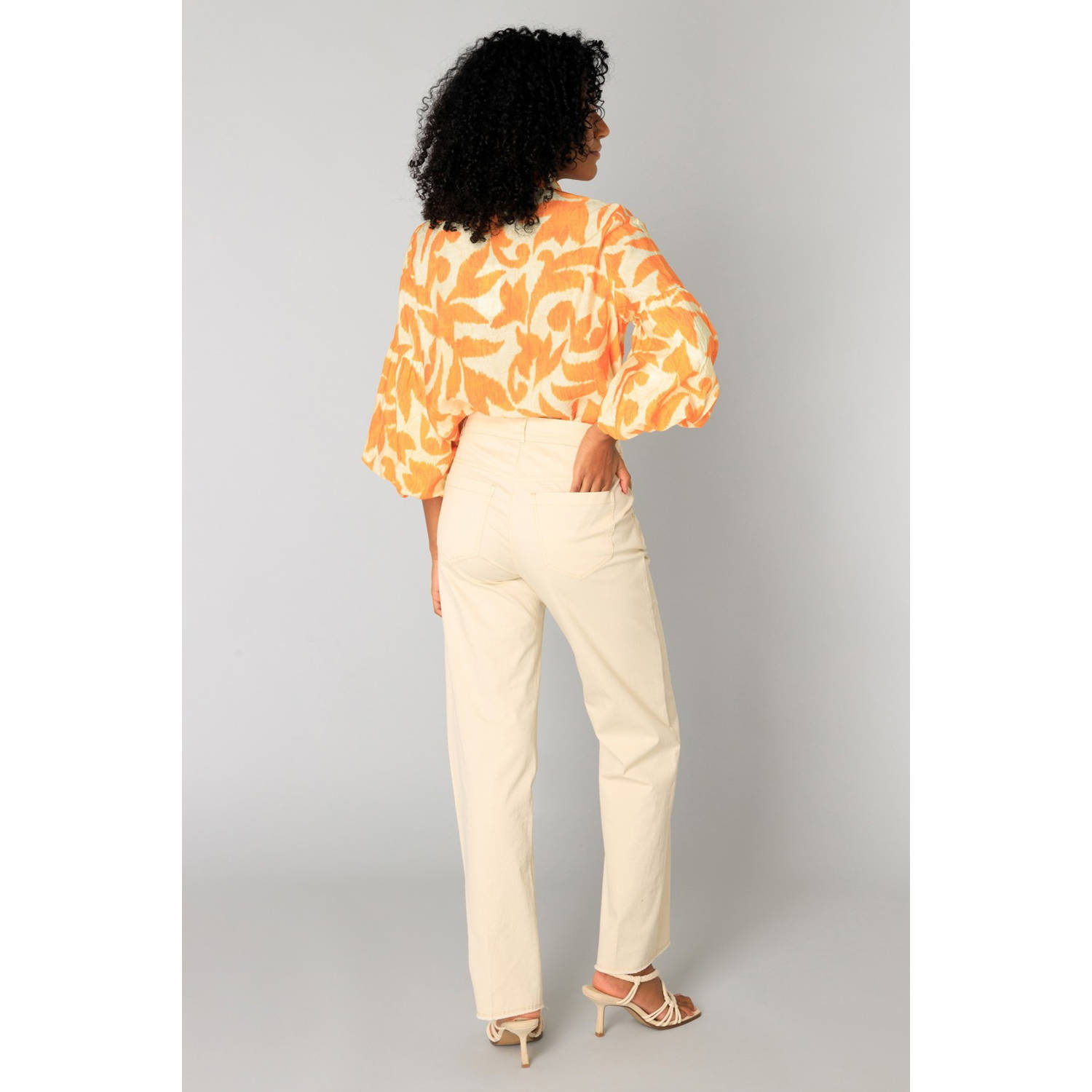 Yest slim regular waist broek ecru
