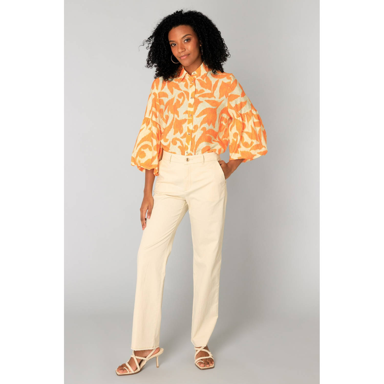 Yest slim regular waist broek ecru