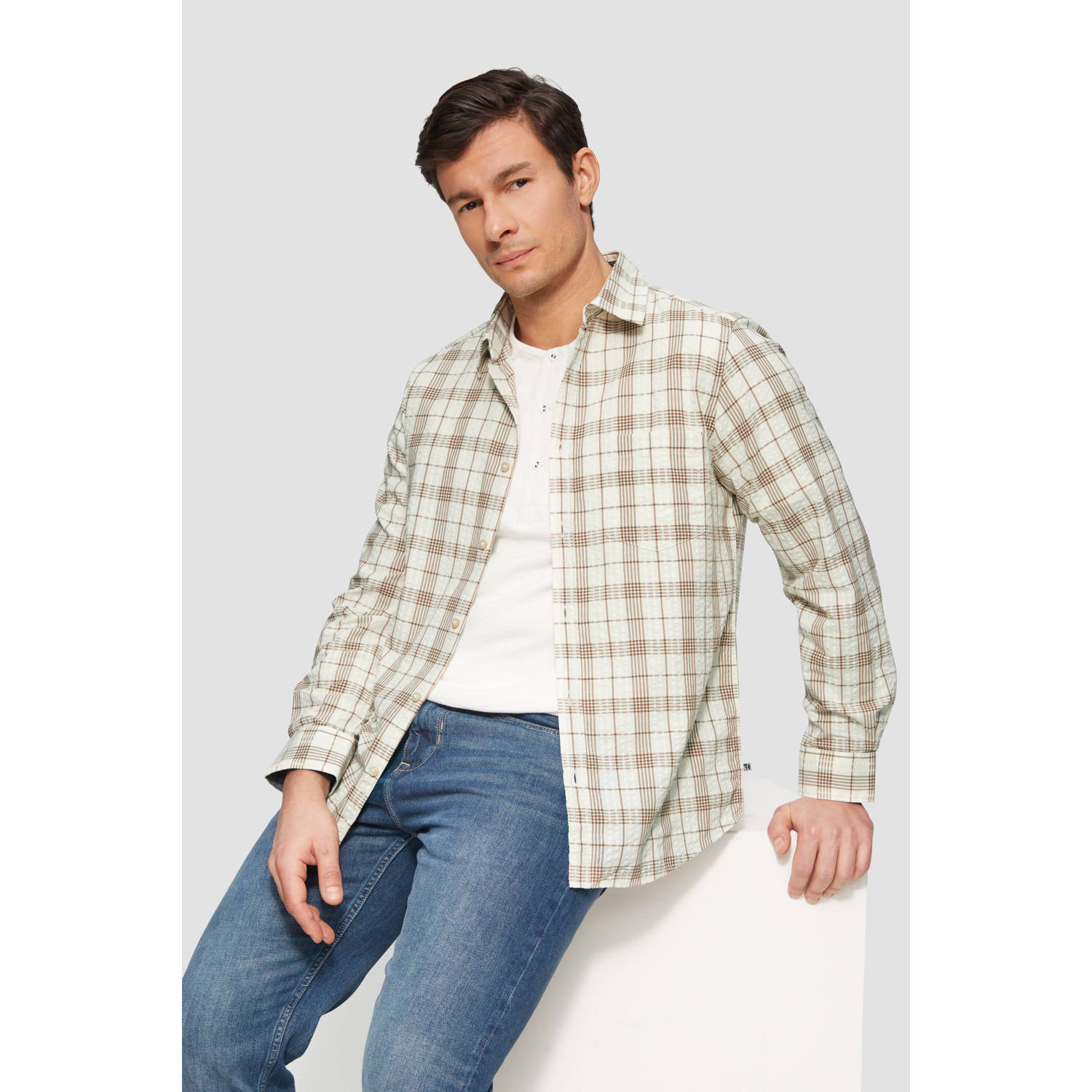 S.Oliver casual overhemd beige
