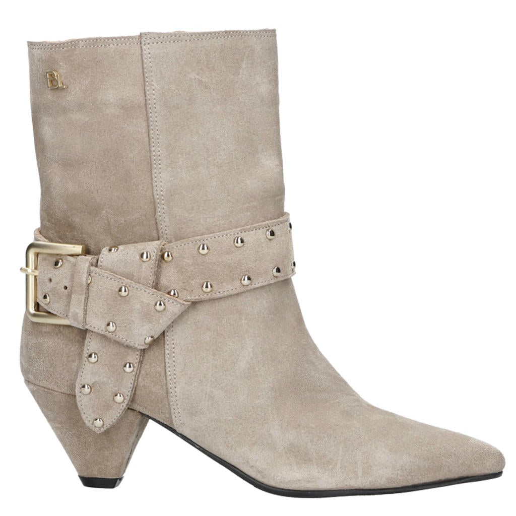 Beige dames Babouche G-Anine-2 suède enkellaarzen