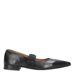 leren ballerina zwart