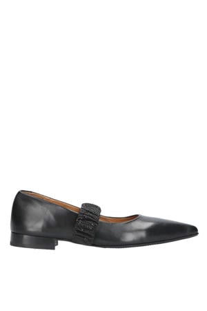 leren ballerina zwart