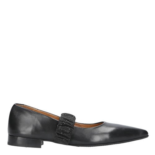 Babouche leren ballerina zwart afbeelding