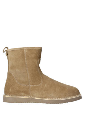 Armel-2 gevoerde suède enkelboots beige