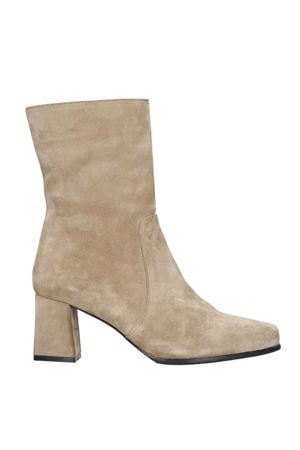 Fieke-2 suède enkellaarzen beige