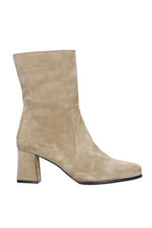 Fieke-2 suède enkellaarzen beige