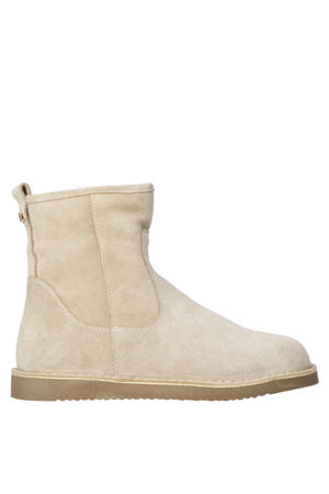 Armel-2 gevoerde suède enkelboots ecru