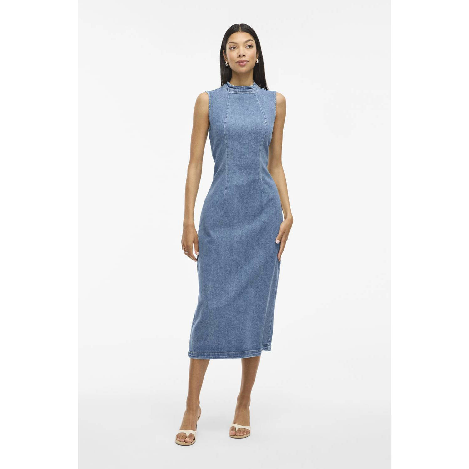 VILA denim spijkerjurk medium blue denim