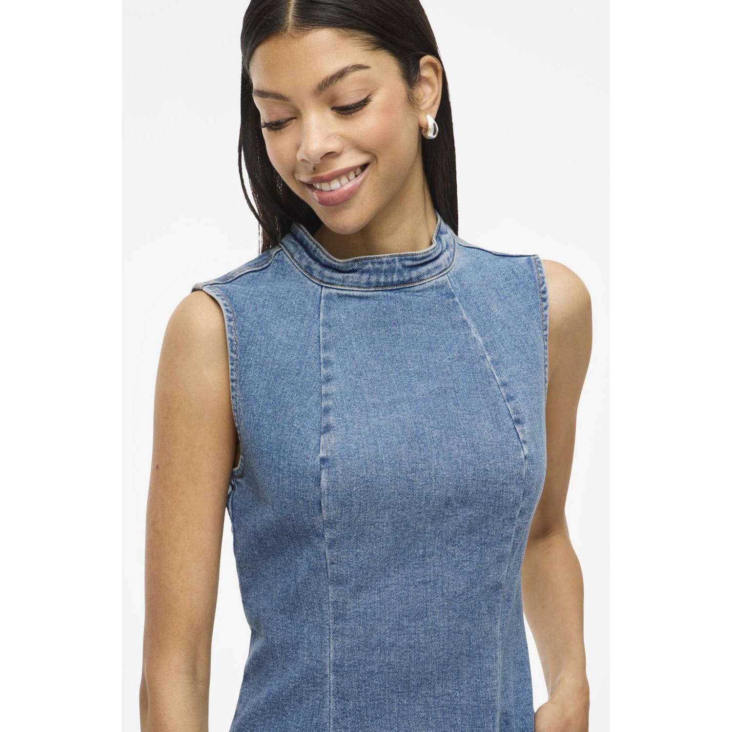 VILA denim spijkerjurk medium blue denim