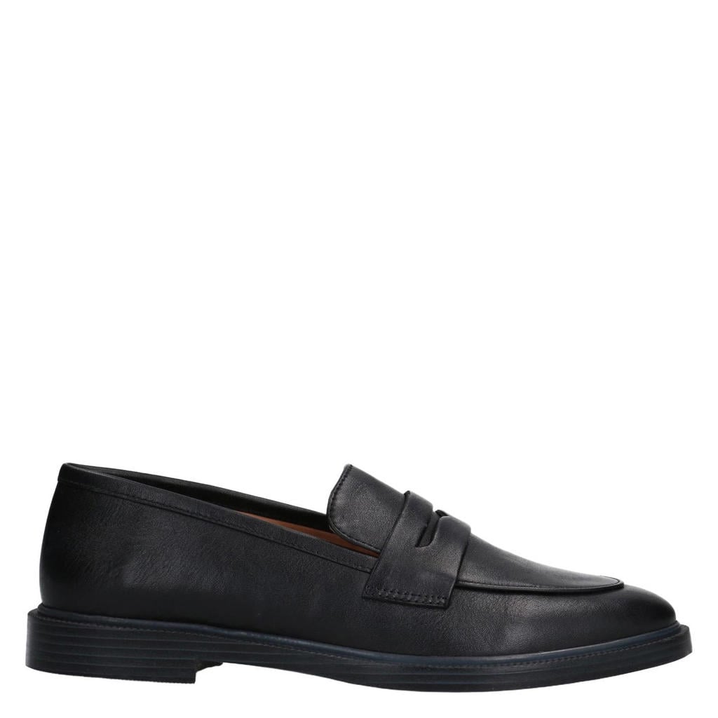 Zwarte dames Sacha leren loafers
