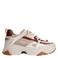 Sacha chunky leren sneakers beige/donkerrood