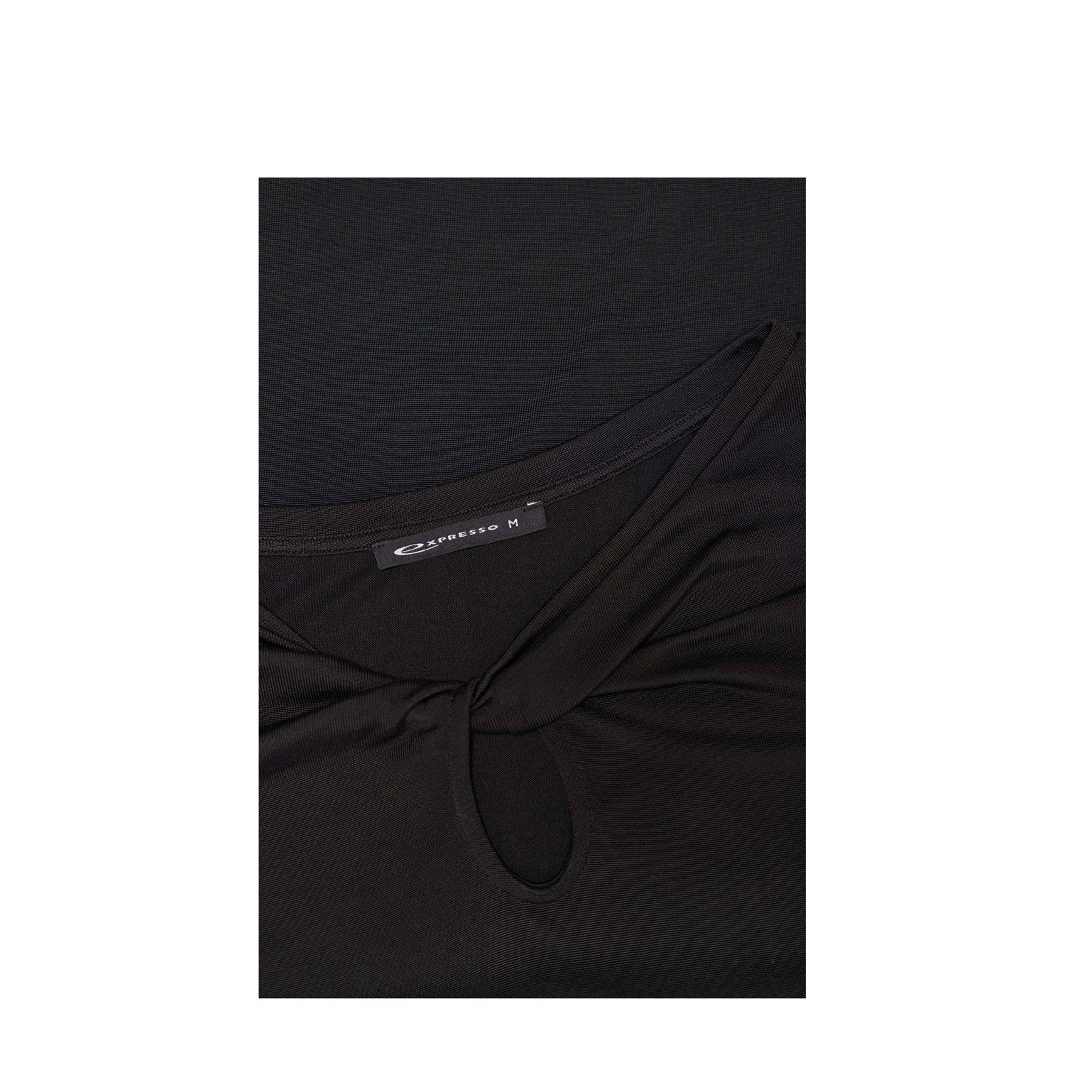 Expresso top zwart gebreid