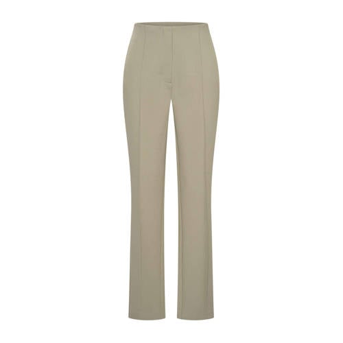 Expresso wide leg regular waist casual broek lichtgroen afbeelding