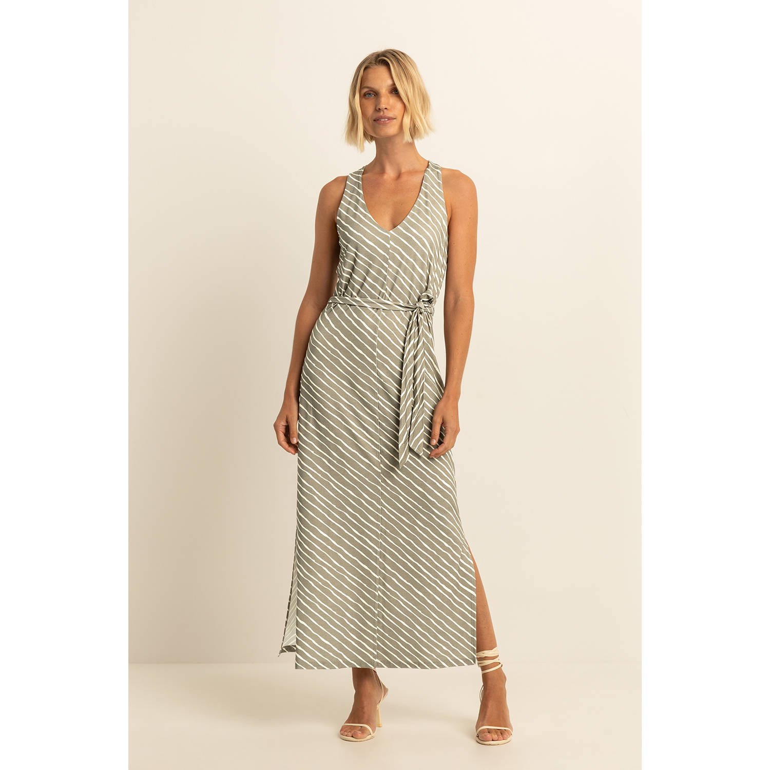 Expresso maxi jurk gebreid lichtgroen