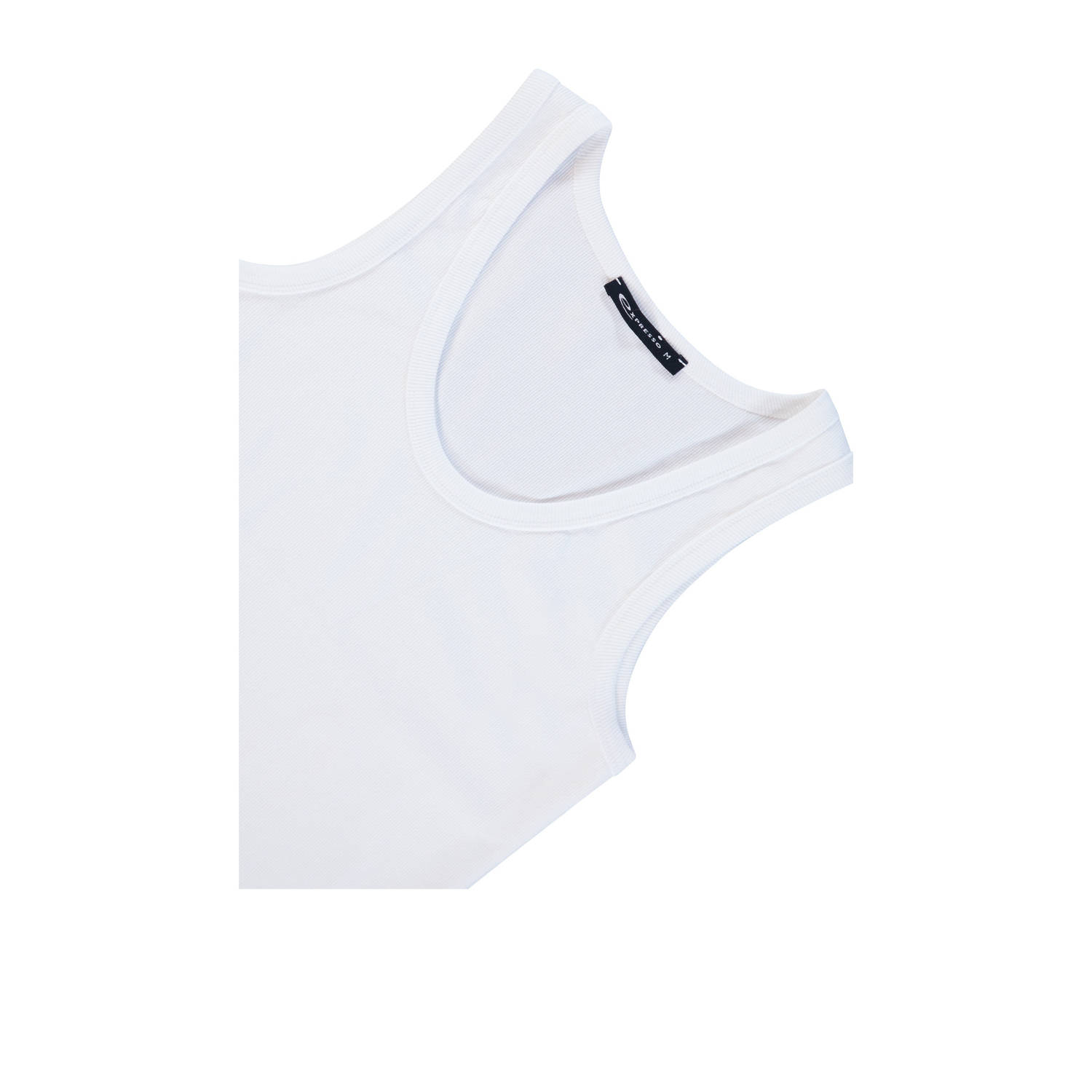Expresso singlet wit rib gebreid