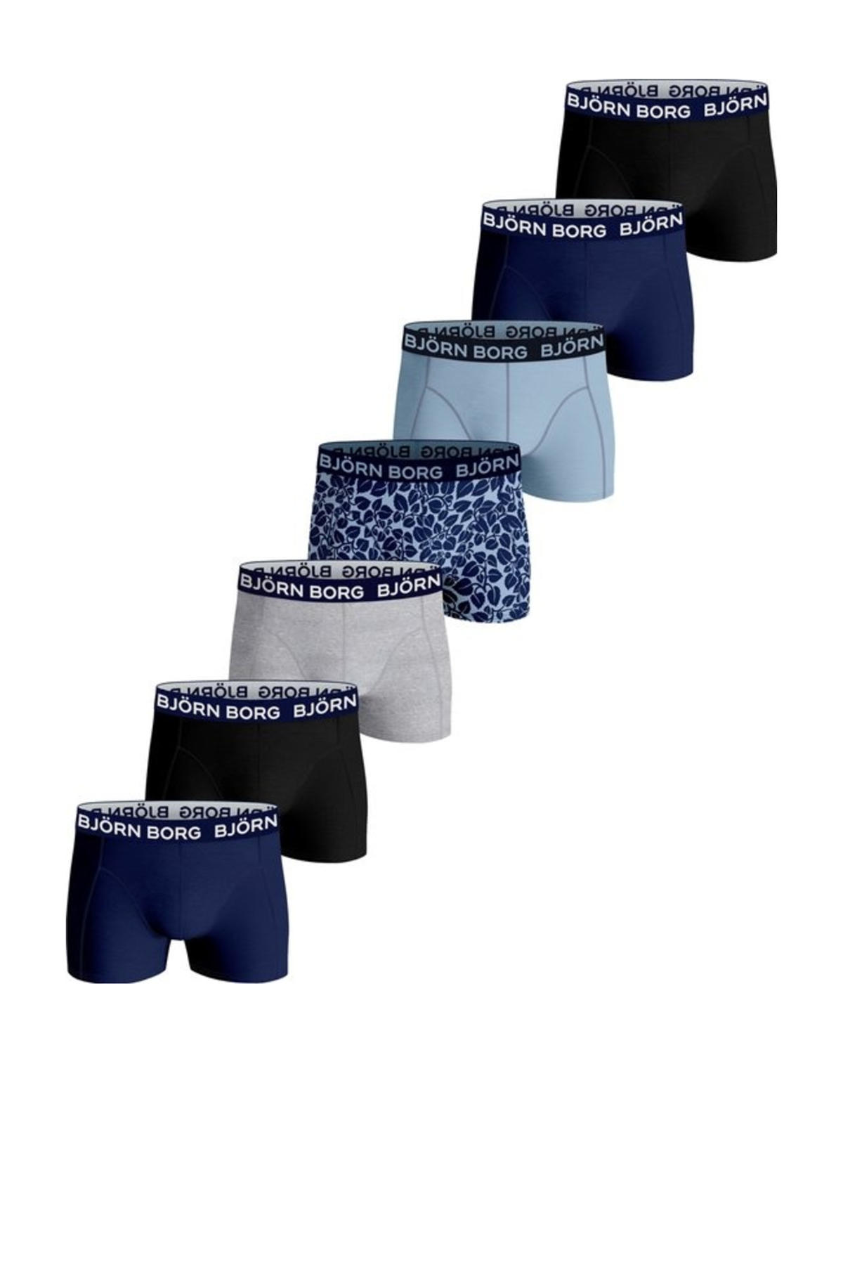 WE Fashion sokken - set van 7 donkerblauw/multicolor | wehkamp