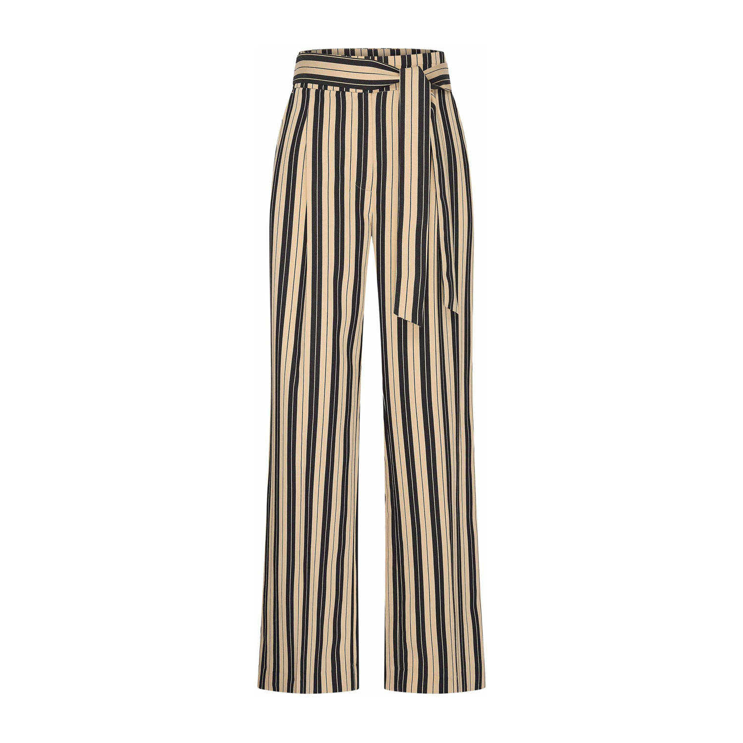 Claudia Sträter straight high waist broek zand