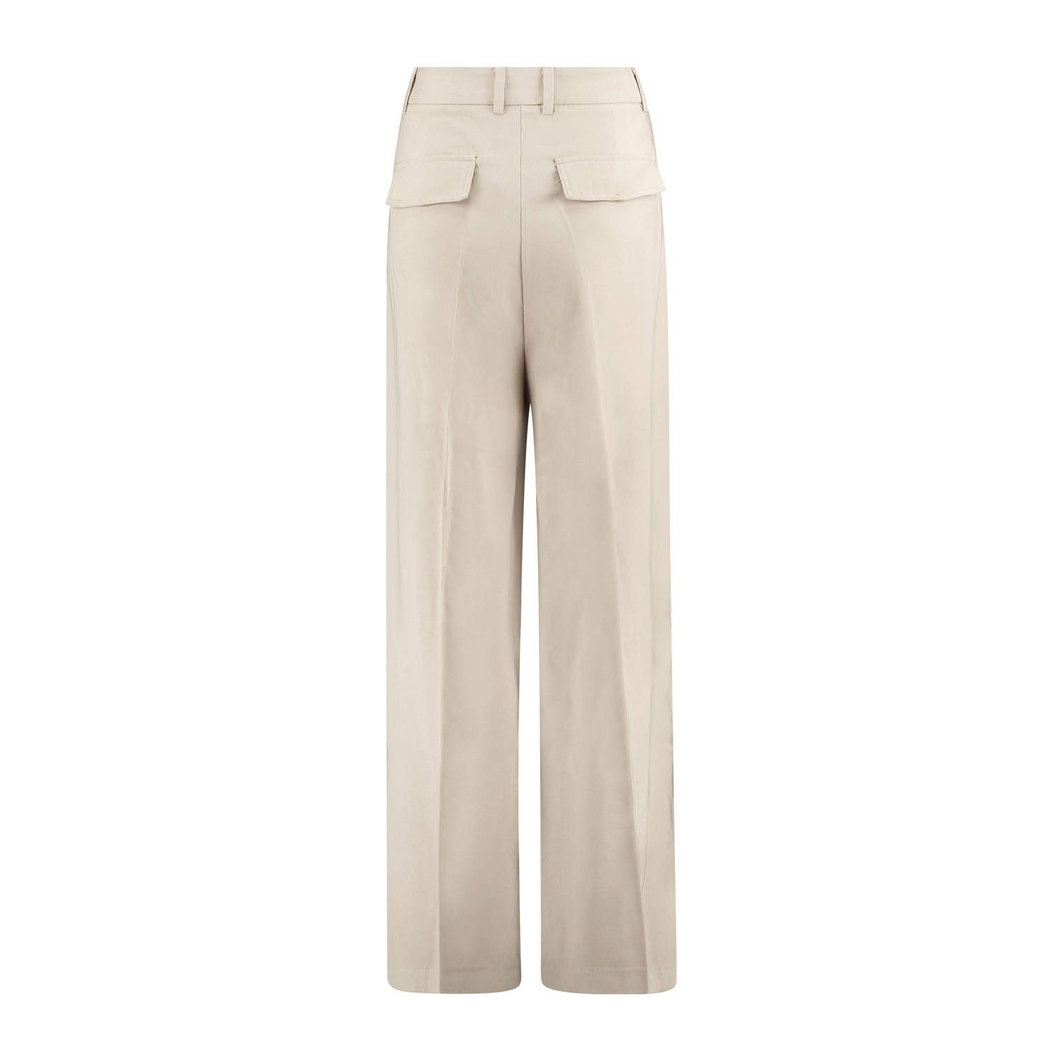 Claudia Sträter straight high waist pantalon zand