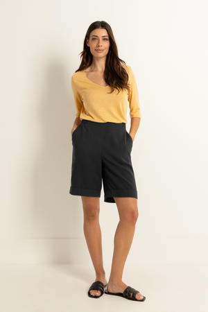 slim high waist casual short zwart