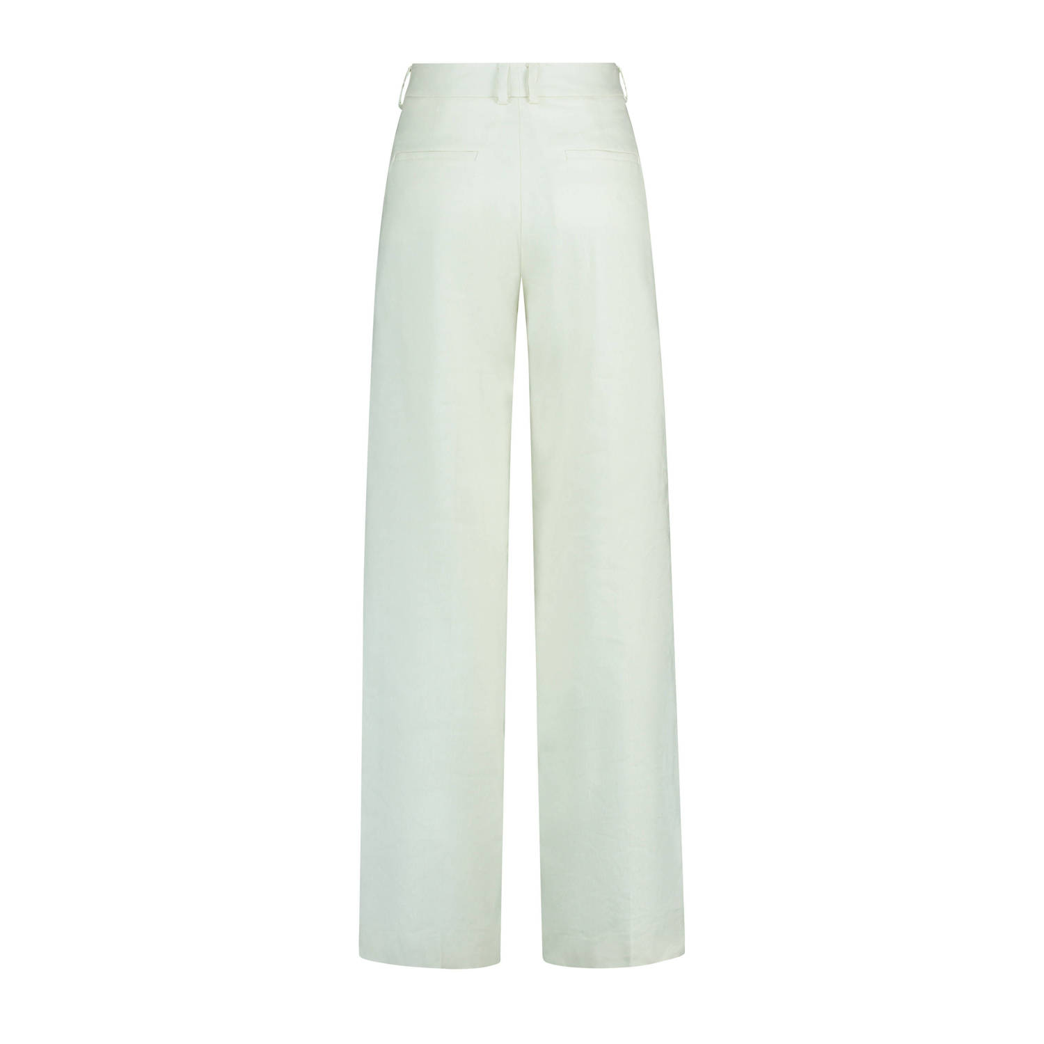 Claudia Sträter linnen flared high waist broek ecru