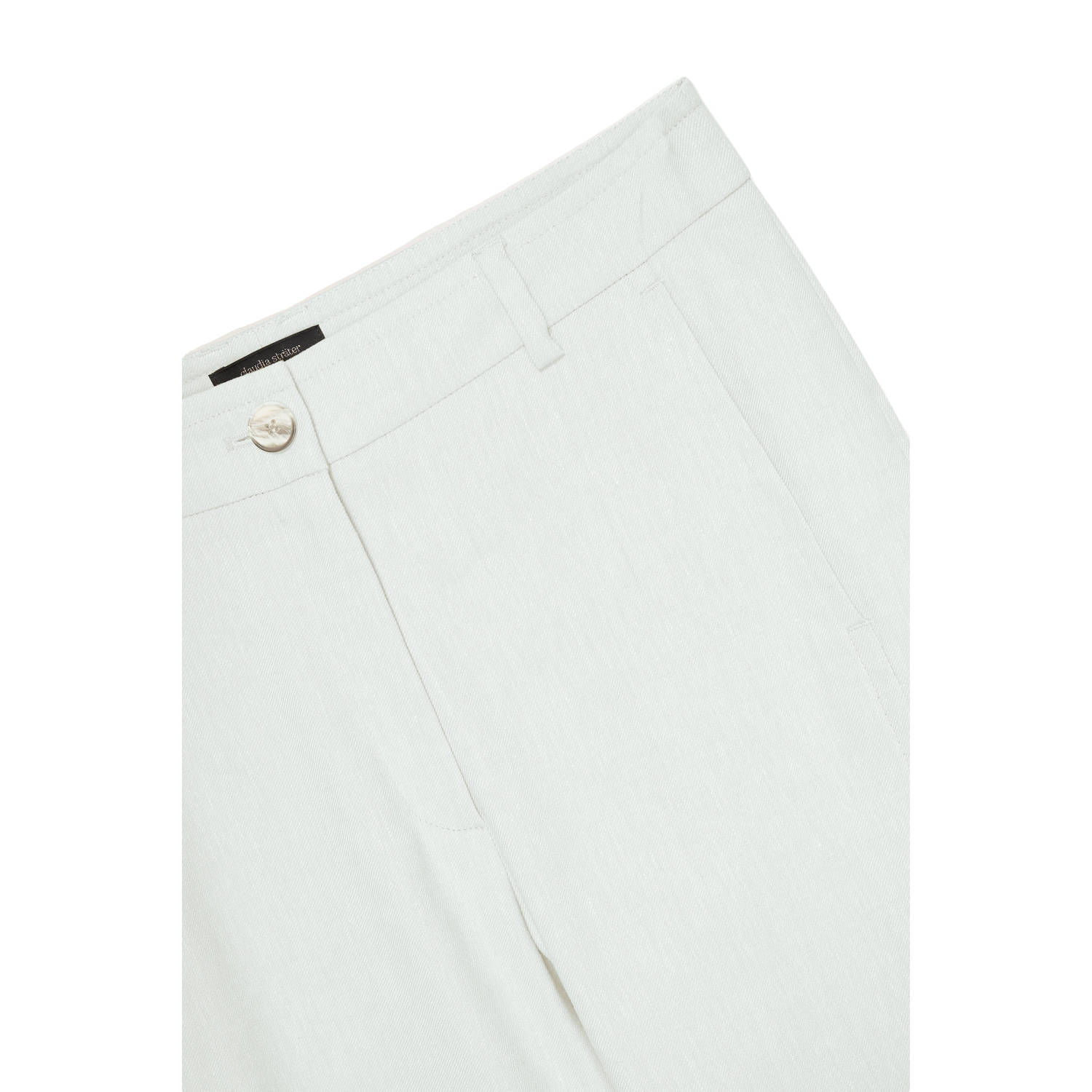 Claudia Sträter linnen flared high waist broek ecru