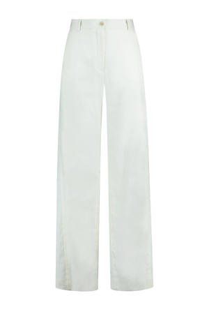 linnen flared high waist broek ecru