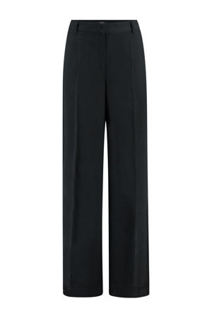 straight high waist pantalon zwart