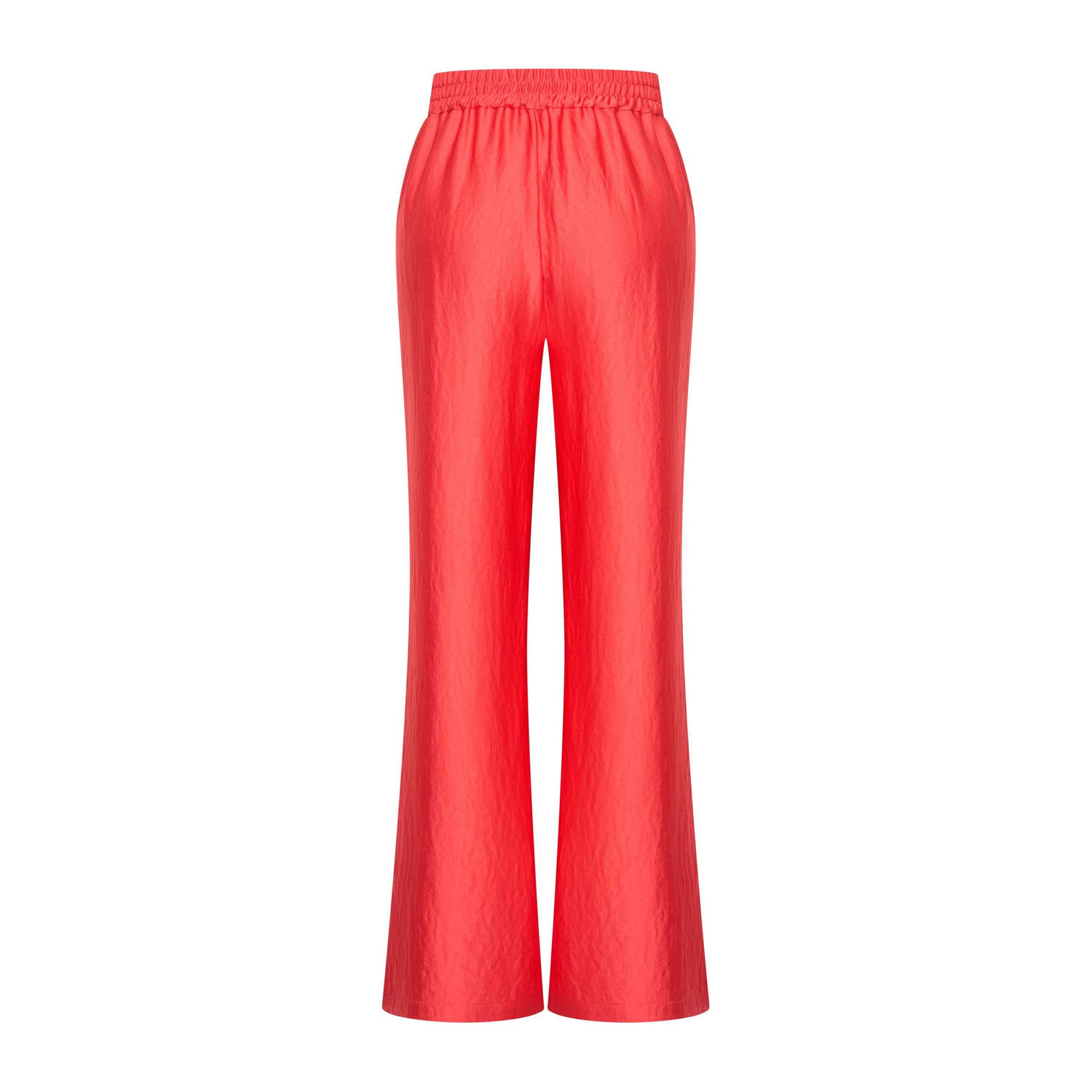 Expresso flared high waist broek koraalrood