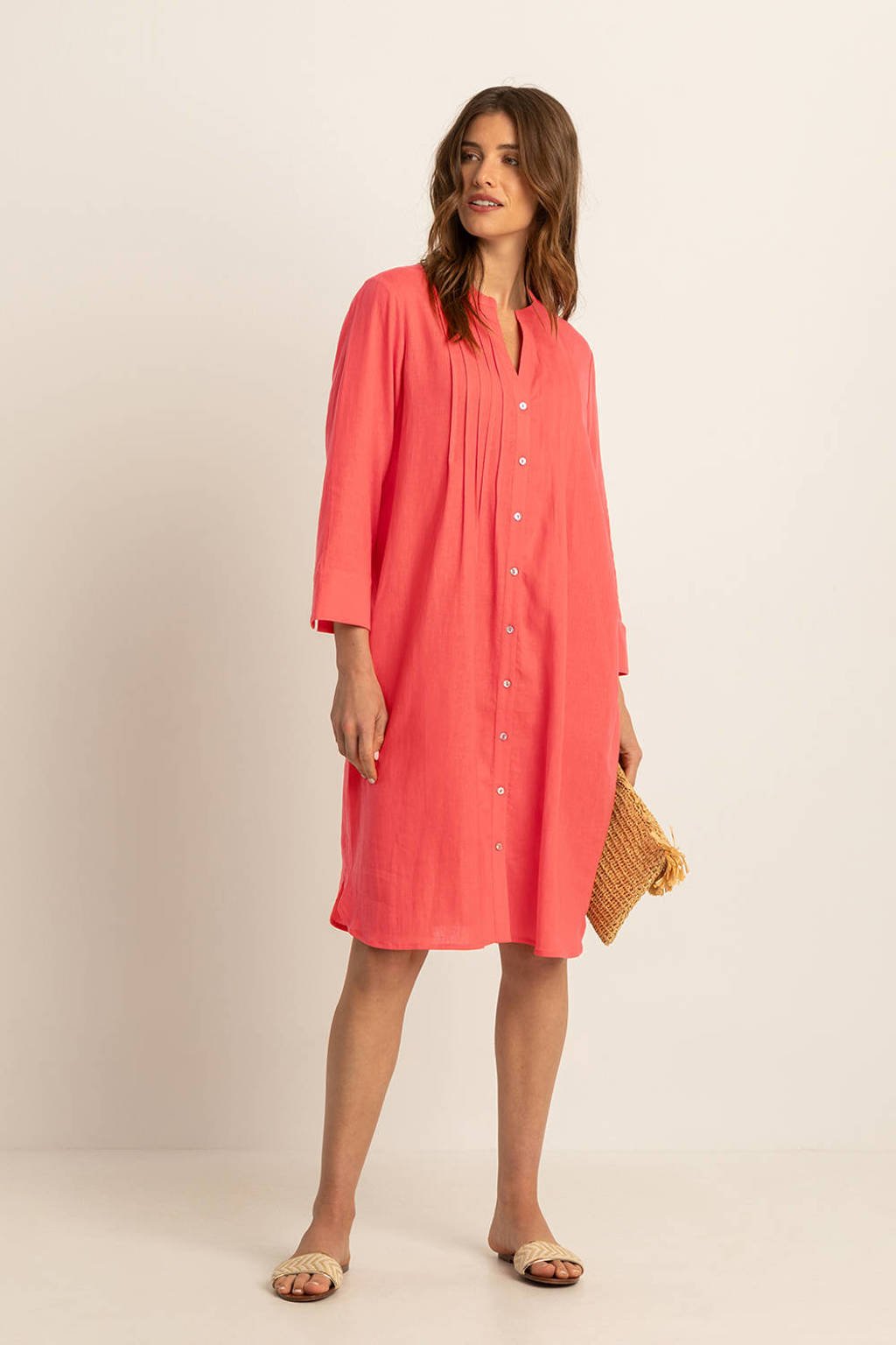 Expresso blousejurk koraalrood wehkamp