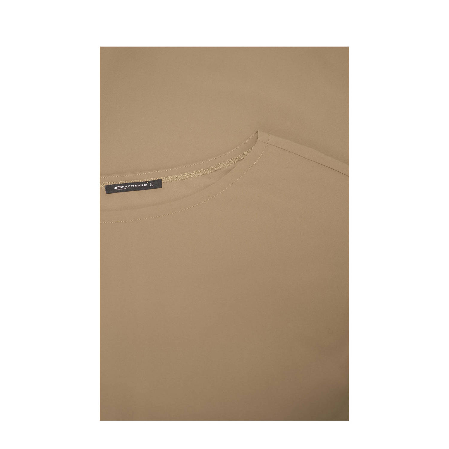 Expresso travelstof midi jurk bruin