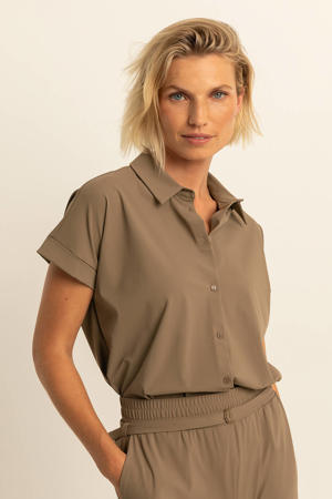 travelstof blouse lichtbruin