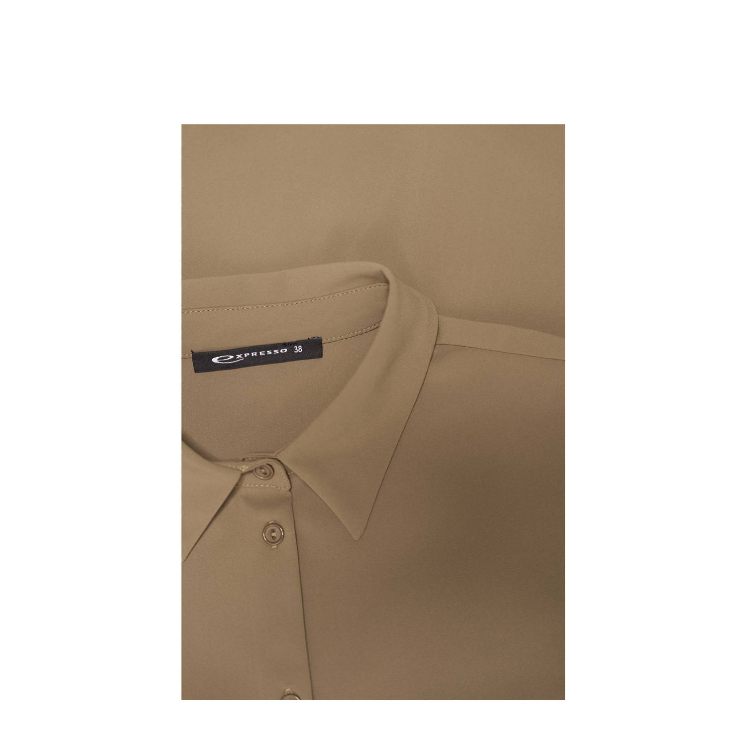 Expresso travelstof blouse lichtbruin