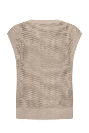 thumbnail: Expresso mouwloze top beige met lurex