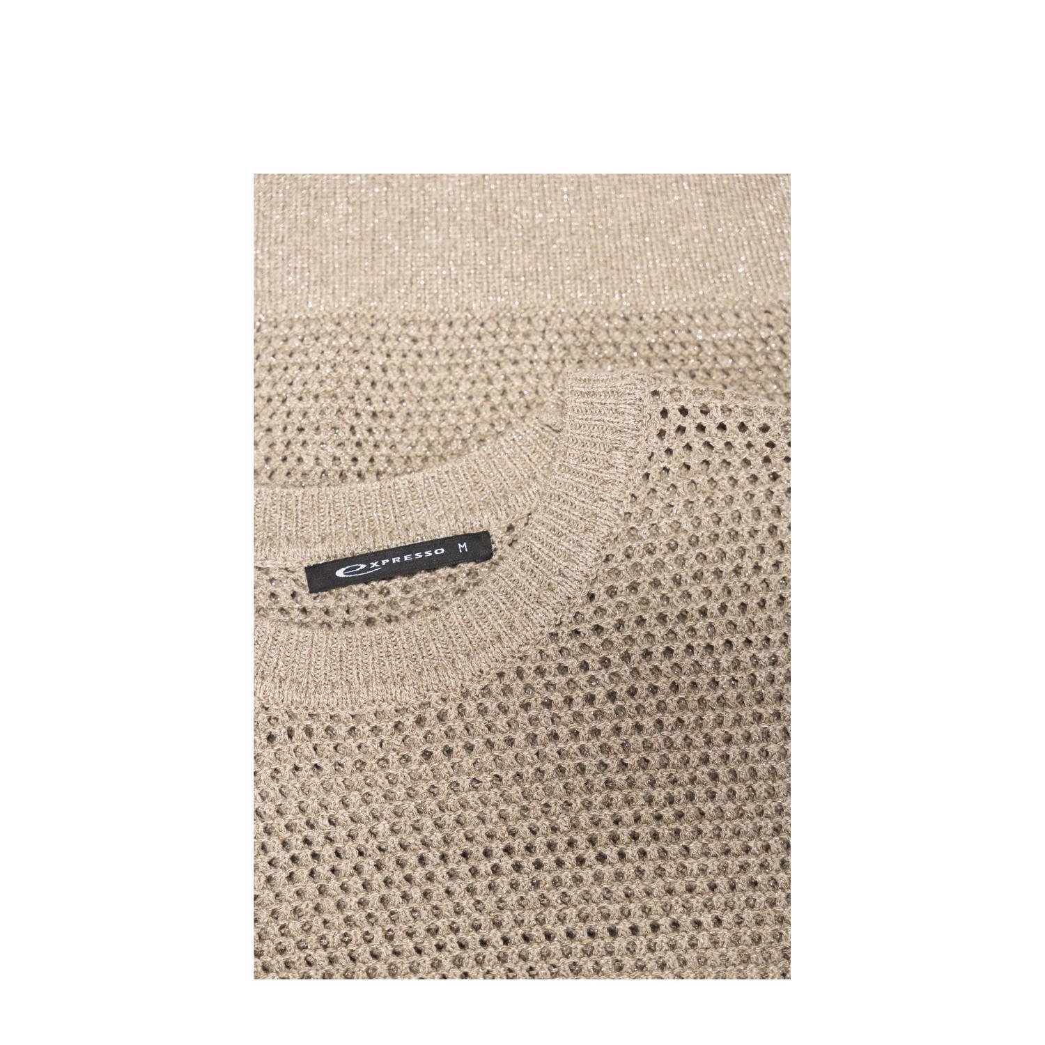 Expresso mouwloze top beige met lurex