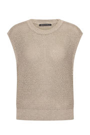 thumbnail: Expresso mouwloze top beige met lurex