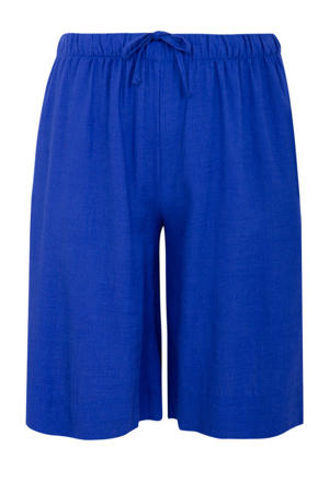 straight high waist bermuda short blauw