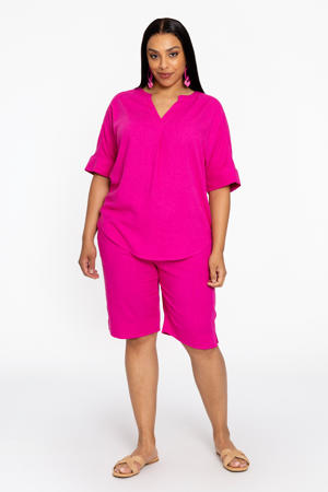 straight high waist bermuda short roze