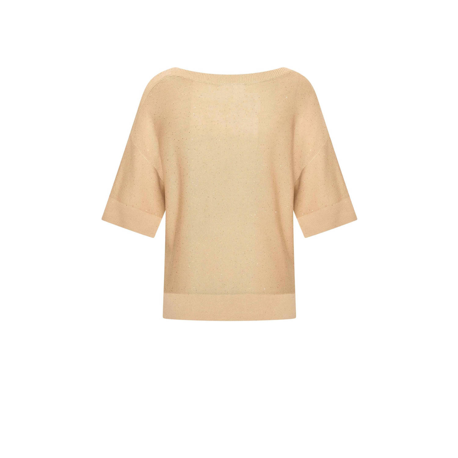Claudia Sträter gebreide trui beige met lurex