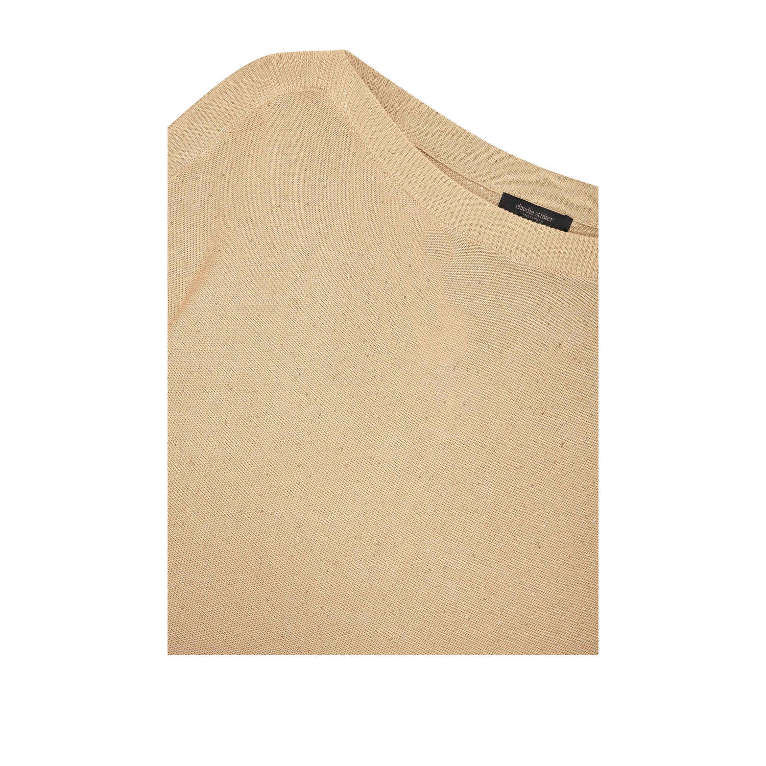 Claudia Sträter gebreide trui beige met lurex