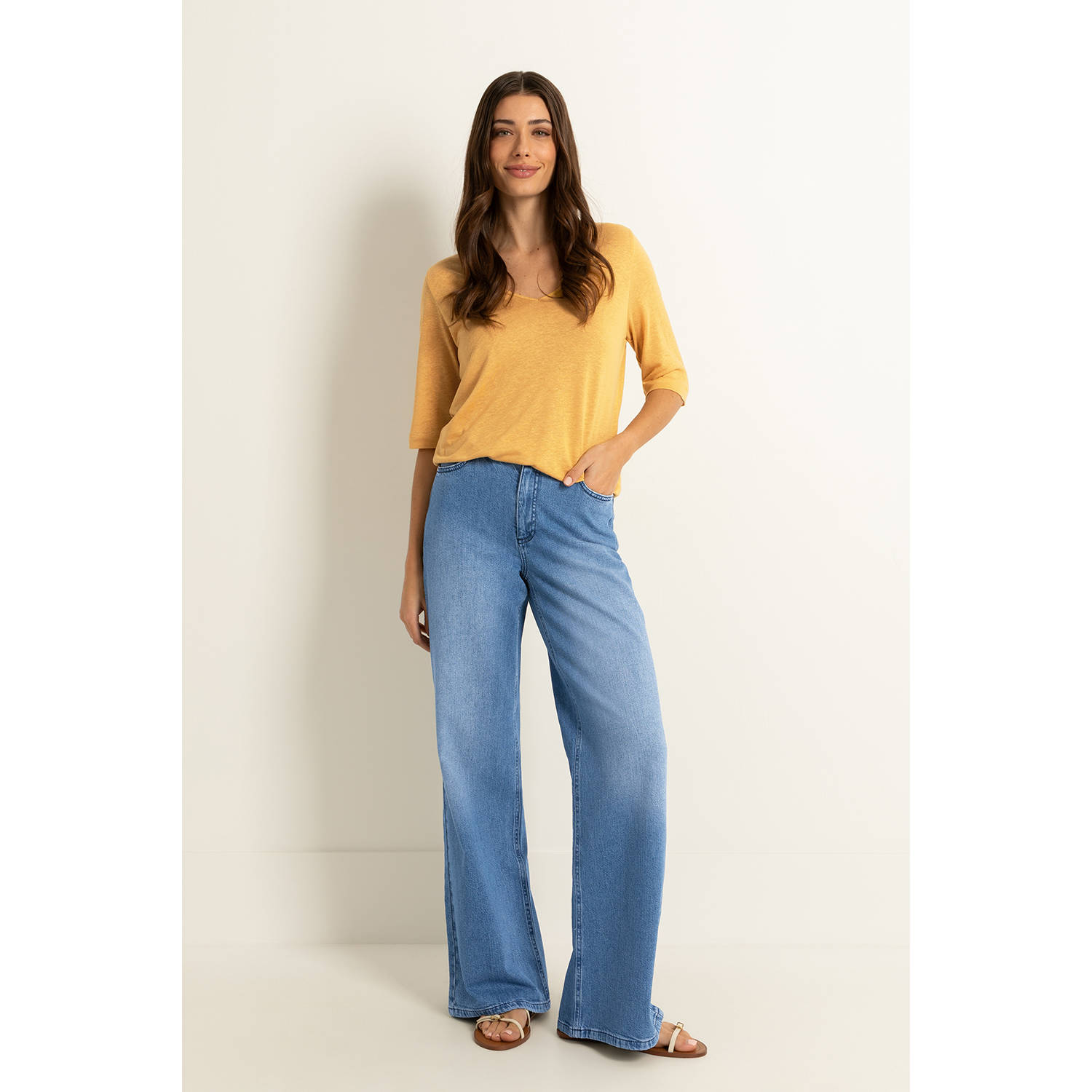 Claudia Sträter wide leg jeans medium blue denim