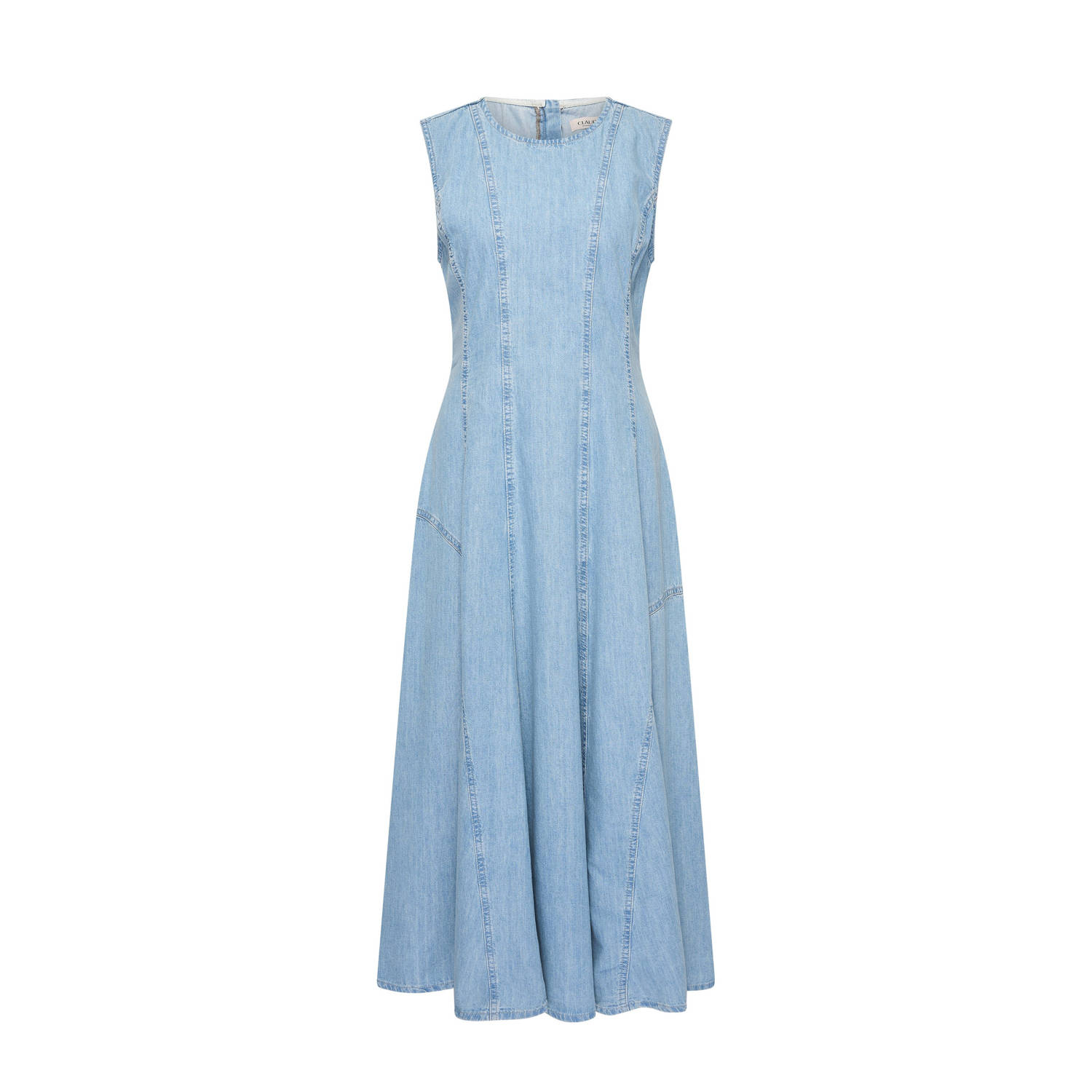 Claudia Sträter denim A-lijn jurk light blue denim