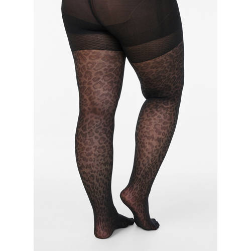 Zizzi panty met panterprint 50 denier zwart afbeelding