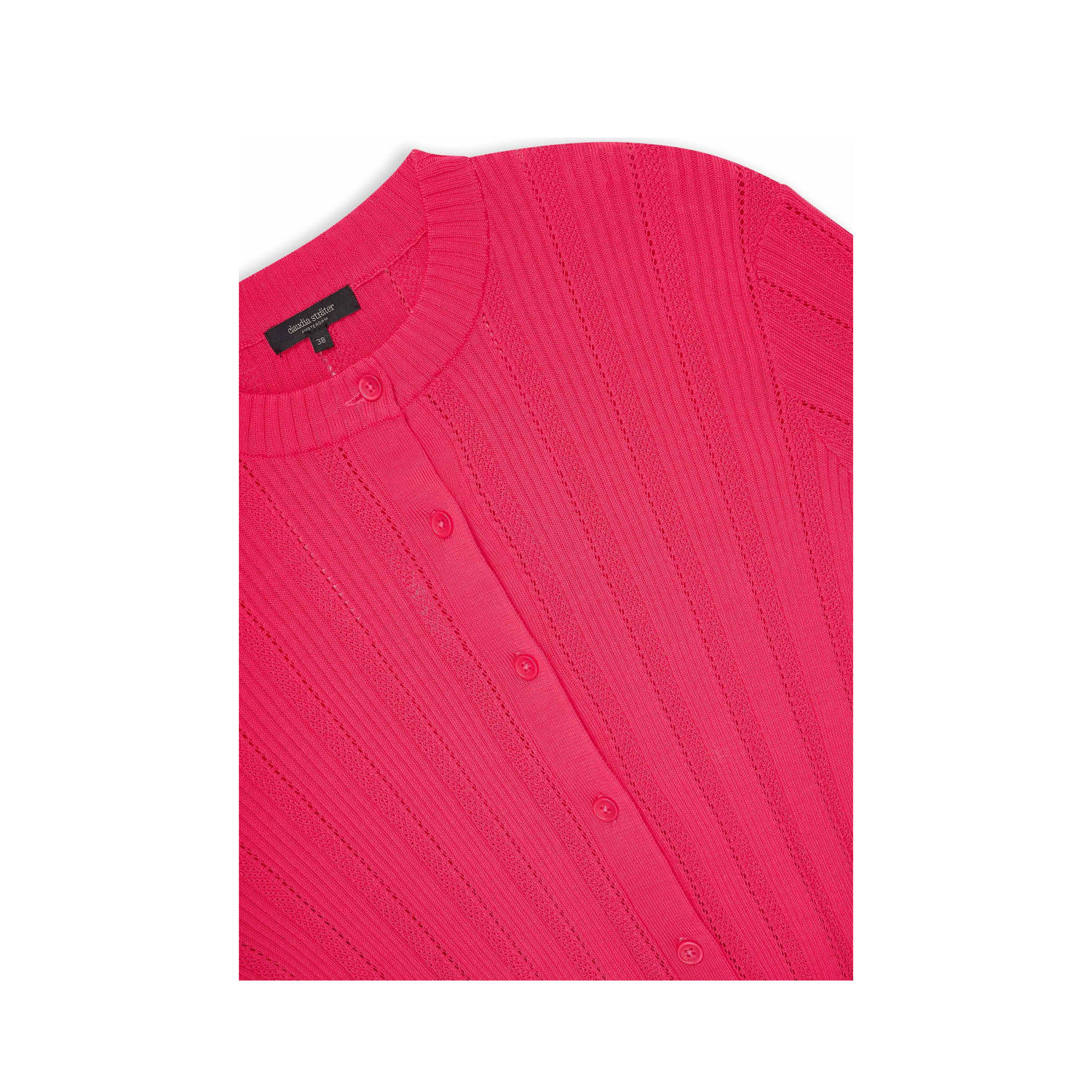 Claudia Sträter vest roze gebreid
