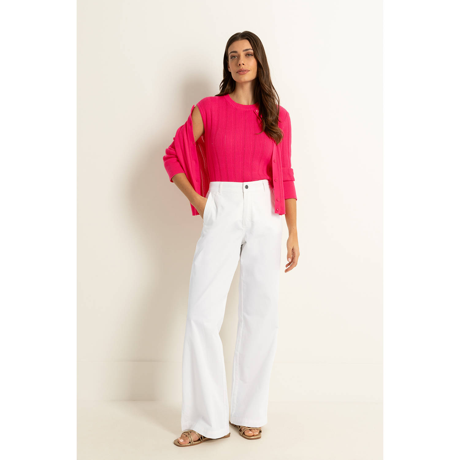 Claudia Sträter high waist wide leg jeans wit