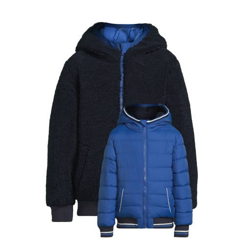 anytime korte gewatteerde reversible jas blauw afbeelding