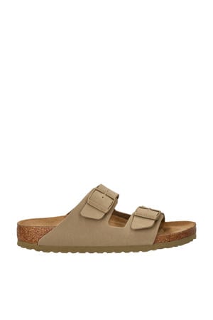 imitatieleren slippers - kaki