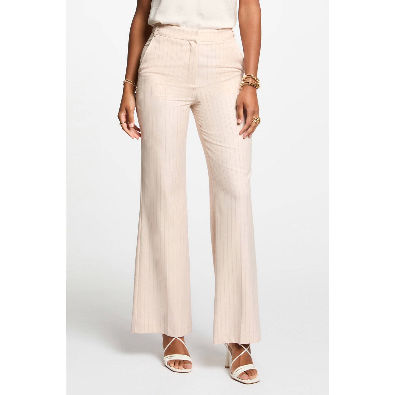Morgan straight high waist pantalon lichtroze