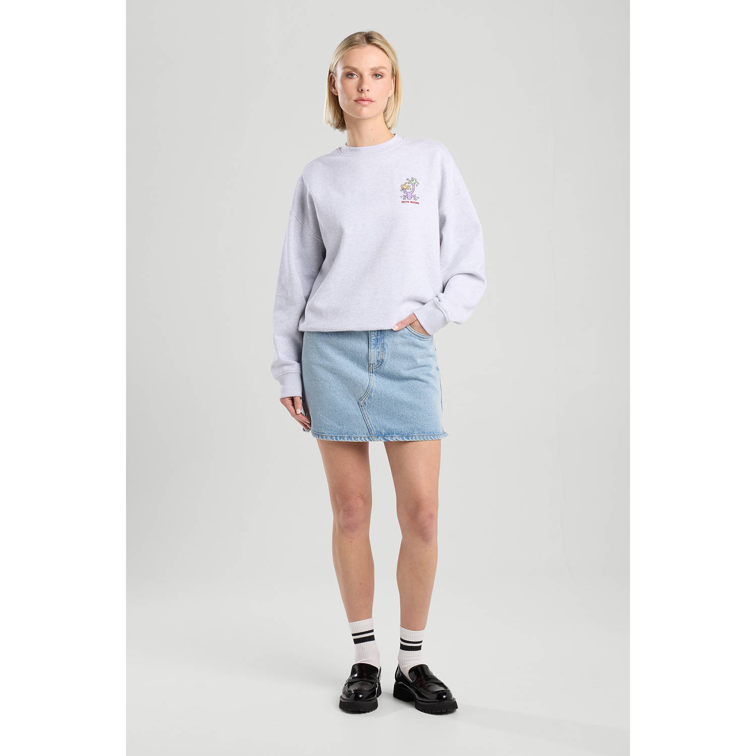 America Today sweater lichtgrijs